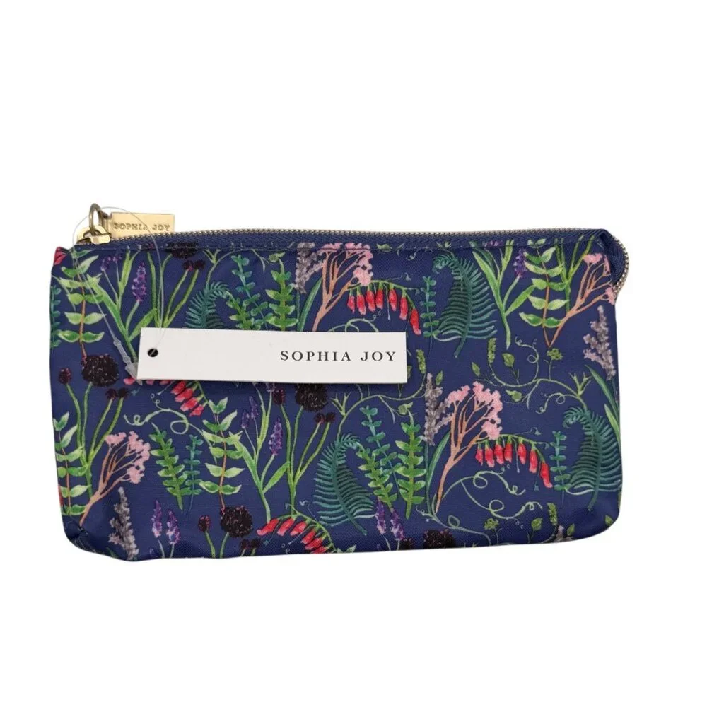 Sophia Joy Floral Compartment Organizer Cosmetic Accessory Travel Purse Bag NWT